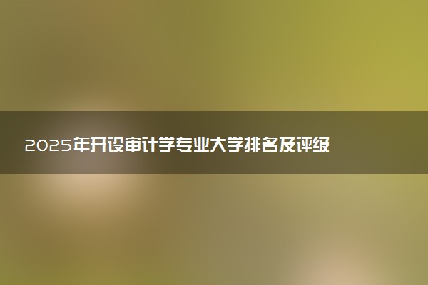 2025年开设审计学专业大学排名及评级 高校排行榜