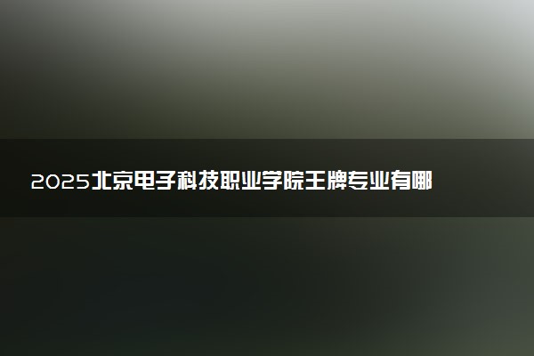 2025北京电子科技职业学院王牌专业有哪些 最好的专业是什么