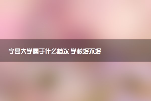 宁夏大学属于什么档次 学校好不好