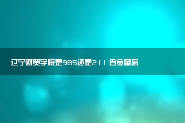 辽宁财贸学院是985还是211 含金量怎么样