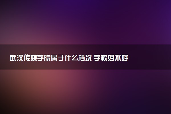 武汉传媒学院属于什么档次 学校好不好