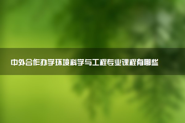 中外合作办学环境科学与工程专业课程有哪些 难学吗
