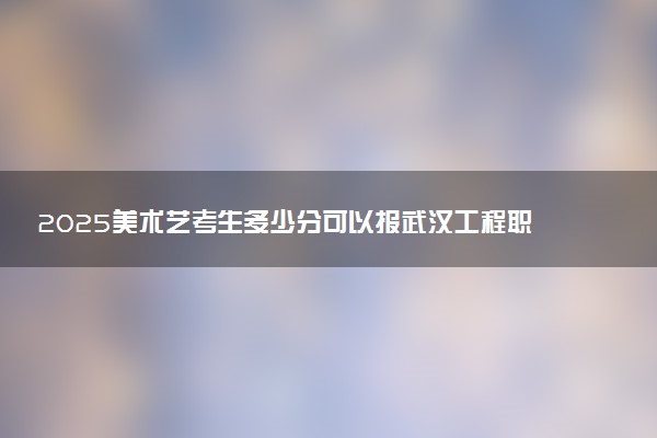 2025美术艺考生多少分可以报武汉工程职业技术学院