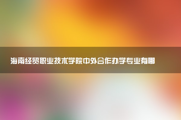 海南经贸职业技术学院中外合作办学专业有哪些 好就业吗