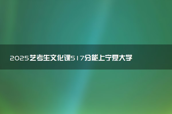 2025艺考生文化课517分能上宁夏大学吗