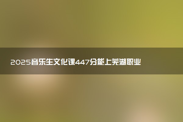 2025音乐生文化课447分能上芜湖职业技术学院吗