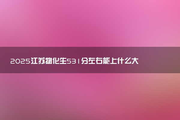 2025江苏物化生531分左右能上什么大学 可以报考的院校名单