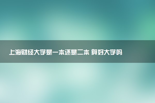 上海财经大学是一本还是二本 算好大学吗