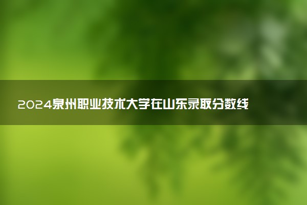 2024泉州职业技术大学在山东录取分数线 各专业分数及位次