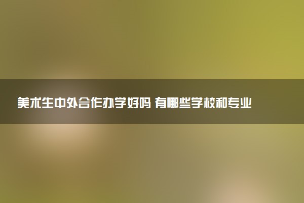 美术生中外合作办学好吗 有哪些学校和专业