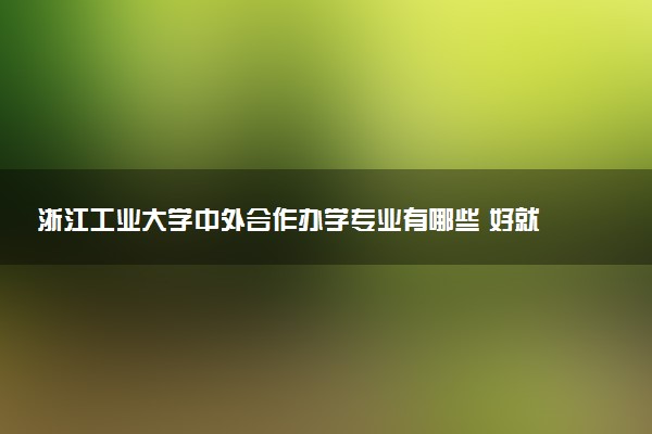 浙江工业大学中外合作办学专业有哪些 好就业吗