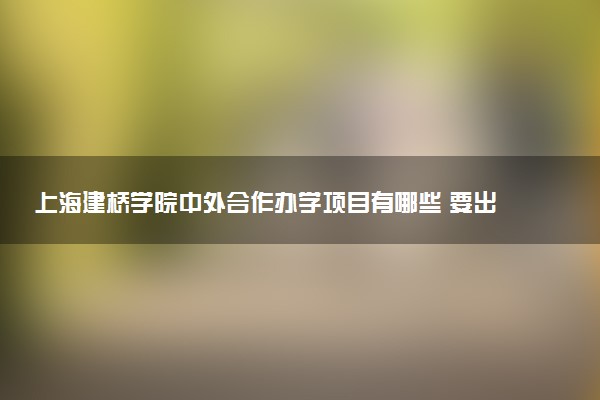 上海建桥学院中外合作办学项目有哪些 要出国吗