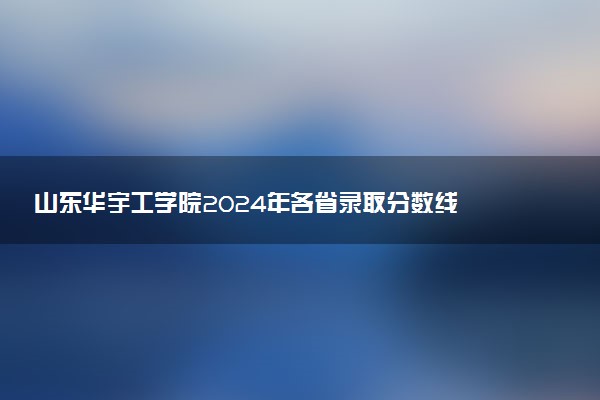 山东华宇工学院2024年各省录取分数线 多少分能考上