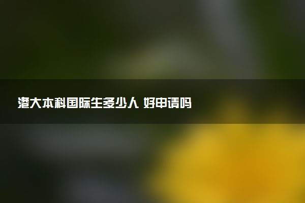 港大本科国际生多少人 好申请吗