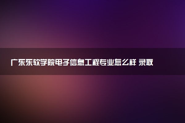 广东东软学院电子信息工程专业怎么样 录取分数线多少