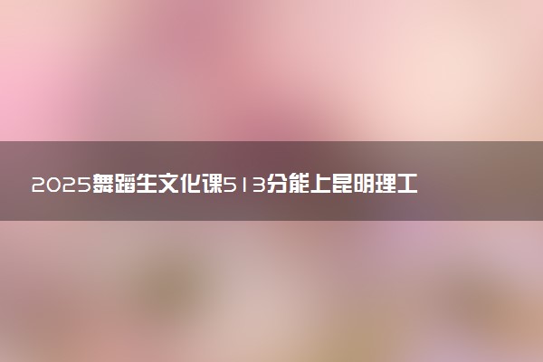 2025舞蹈生文化课513分能上昆明理工大学吗