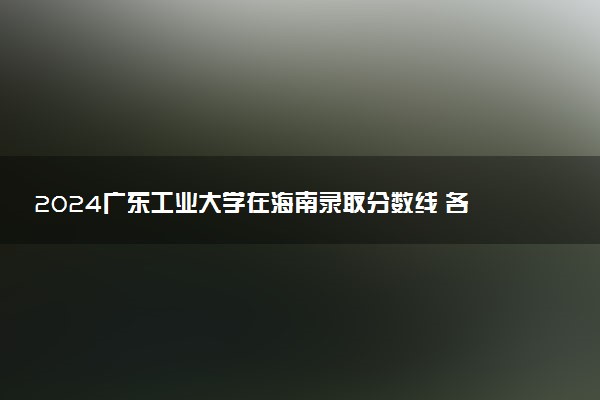 2024广东工业大学在海南录取分数线 各专业分数及位次
