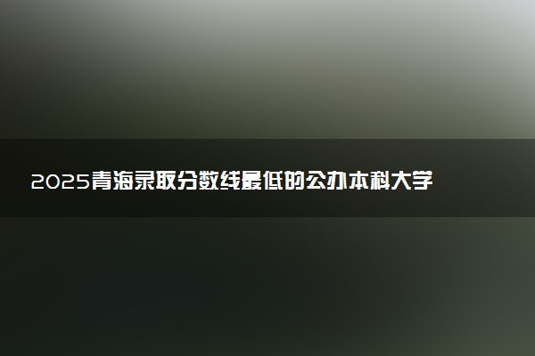 2025青海录取分数线最低的公办本科大学有哪些