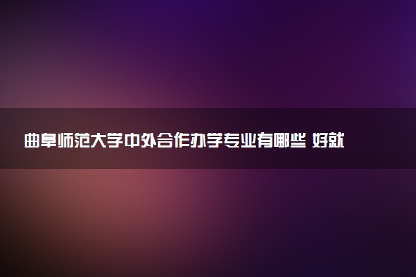 曲阜师范大学中外合作办学专业有哪些 好就业吗