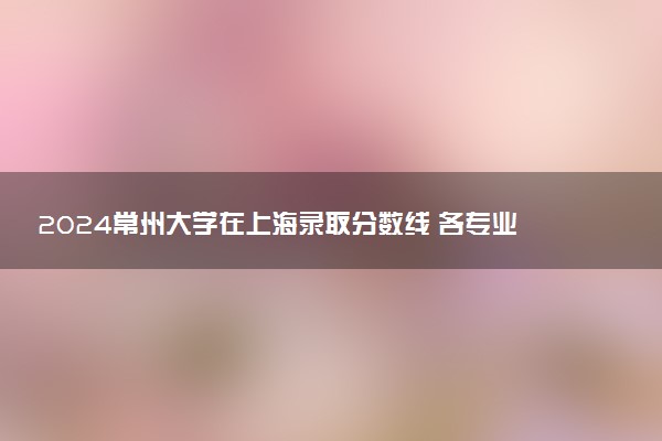 2024常州大学在上海录取分数线 各专业分数及位次