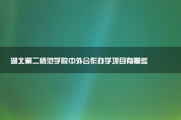 湖北第二师范学院中外合作办学项目有哪些 要出国吗