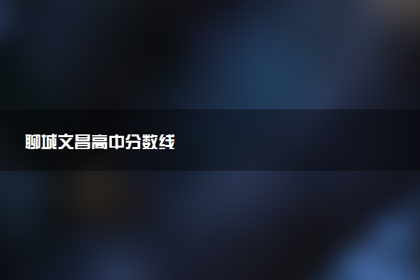 聊城文昌高中分数线