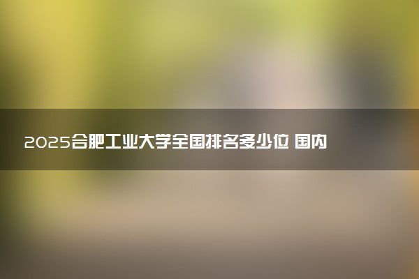 2025合肥工业大学全国排名多少位 国内第几名