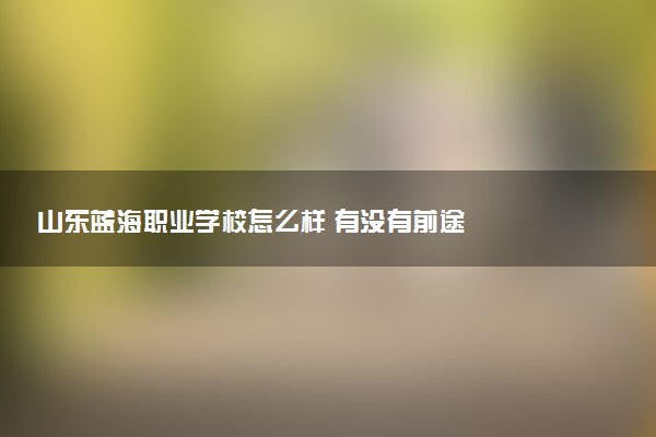 山东蓝海职业学校怎么样 有没有前途