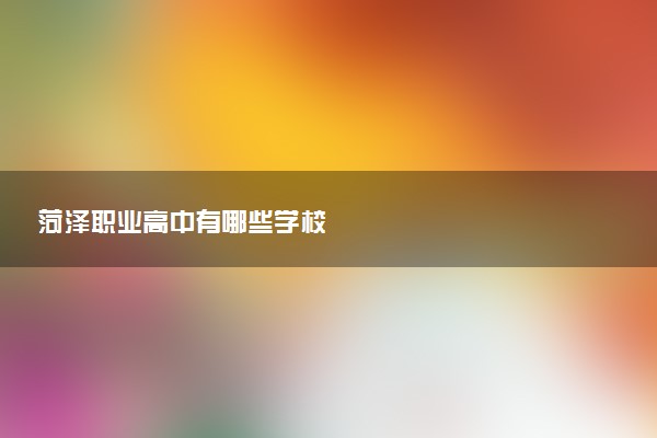 菏泽职业高中有哪些学校
