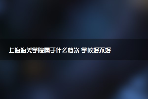 上海海关学院属于什么档次 学校好不好