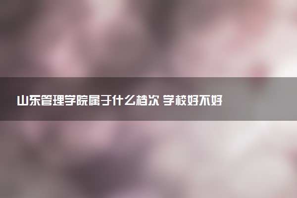 山东管理学院属于什么档次 学校好不好