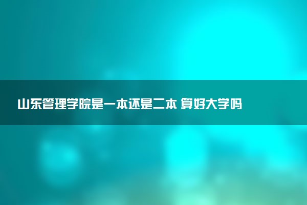 山东管理学院是一本还是二本 算好大学吗