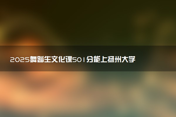 2025舞蹈生文化课501分能上扬州大学吗