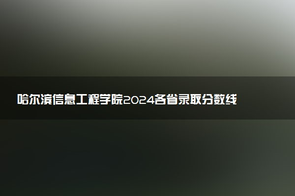 哈尔滨信息工程学院2024各省录取分数线及最低位次是多少