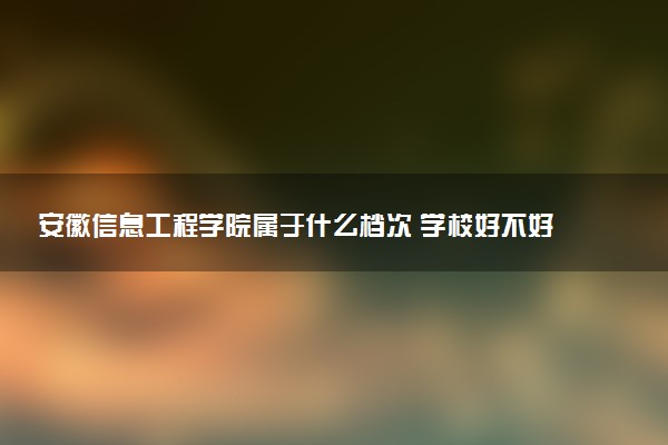 安徽信息工程学院属于什么档次 学校好不好
