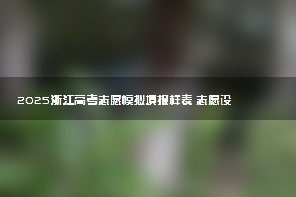 2025浙江高考志愿模拟填报样表 志愿设置及填报技巧