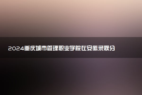 2024重庆城市管理职业学院在安徽录取分数线 各专业分数及位次