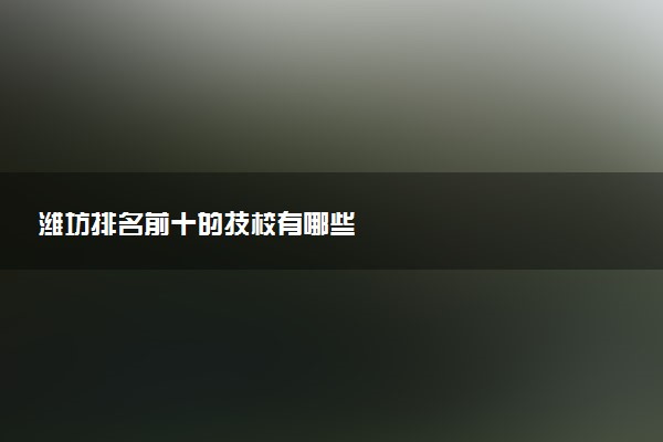 潍坊排名前十的技校有哪些