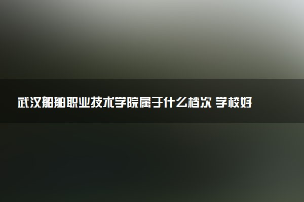 武汉船舶职业技术学院属于什么档次 学校好不好