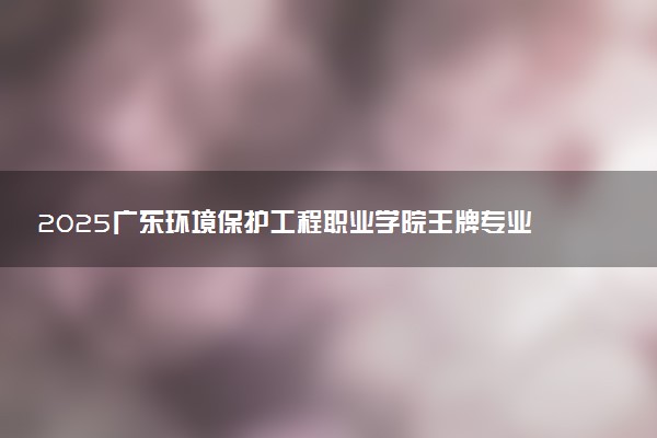 2025广东环境保护工程职业学院王牌专业有哪些 最好的专业是什么