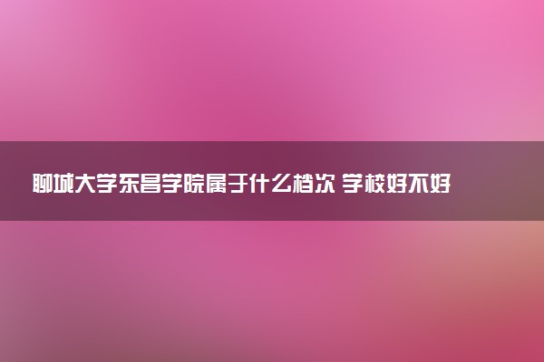 聊城大学东昌学院属于什么档次 学校好不好