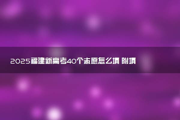 2025福建新高考40个志愿怎么填 附填报规则及志愿样表
