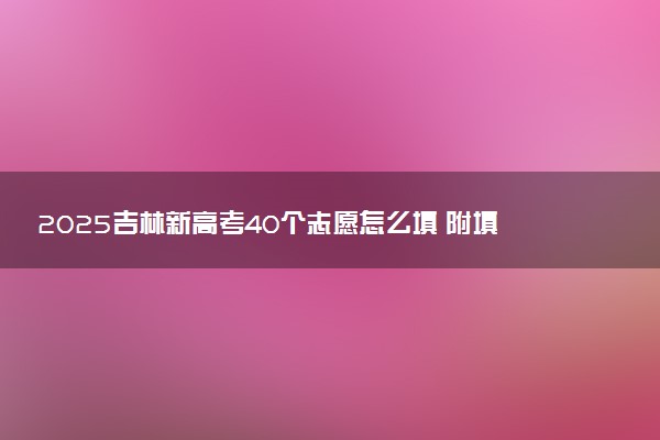 2025吉林新高考40个志愿怎么填 附填报规则及志愿样表