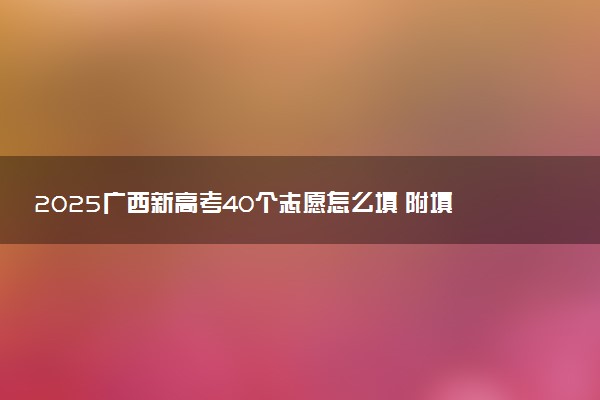 2025广西新高考40个志愿怎么填 附填报规则及志愿样表