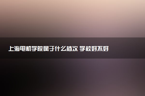 上海电机学院属于什么档次 学校好不好