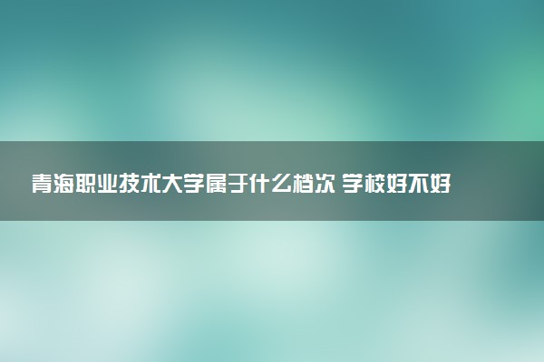 青海职业技术大学属于什么档次 学校好不好