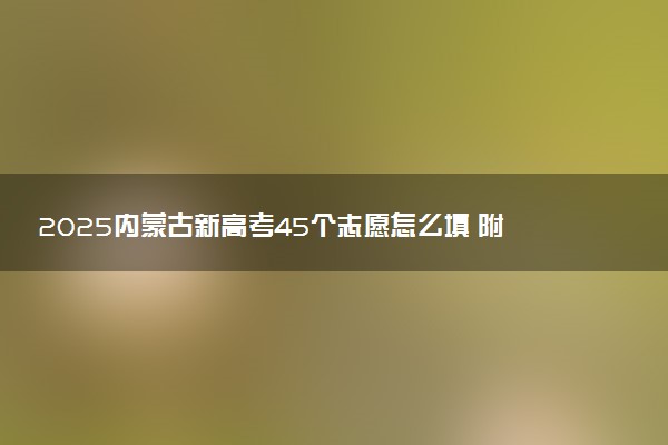 2025内蒙古新高考45个志愿怎么填 附填报规则及志愿样表
