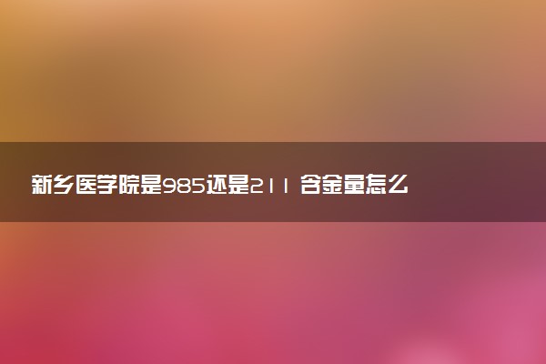 新乡医学院是985还是211 含金量怎么样