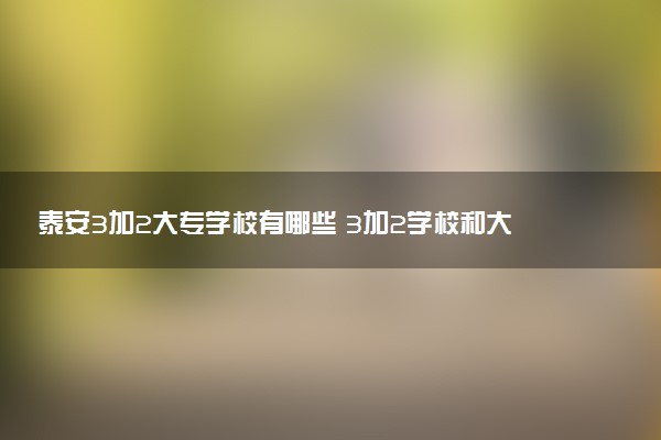 泰安3加2大专学校有哪些 3加2学校和大专有什么区别