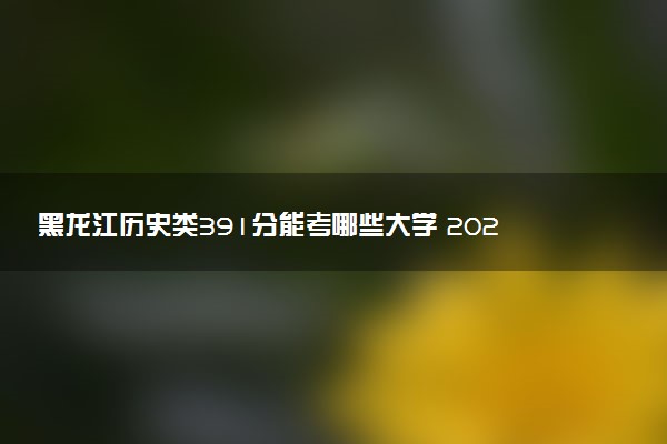 黑龙江历史类391分能考哪些大学 2025考生稳上的大学名单